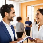 필라테스 강사 네트워킹 팁 - **Prompt:** A vibrant, diverse group of professional Pilates instructors and allied health practitio...